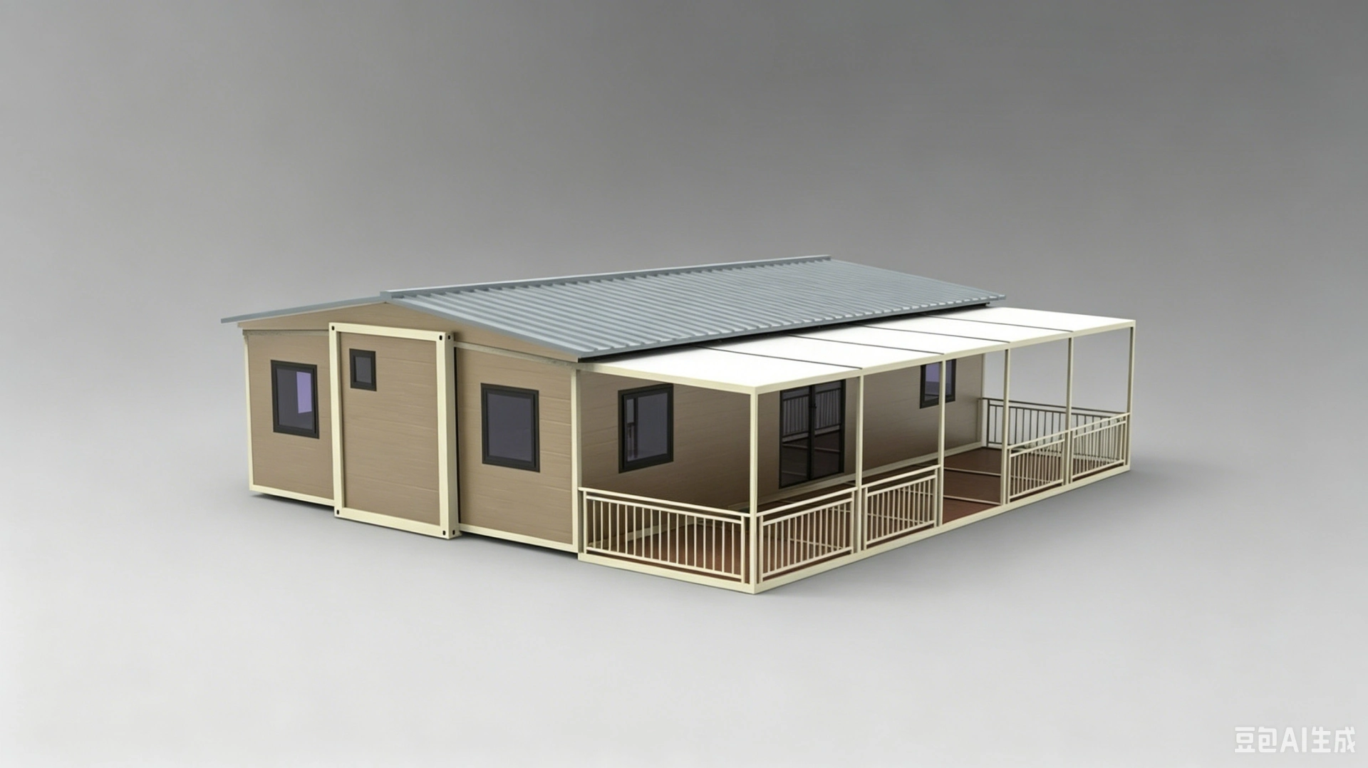40FT flagship container house +side terrace + stairs