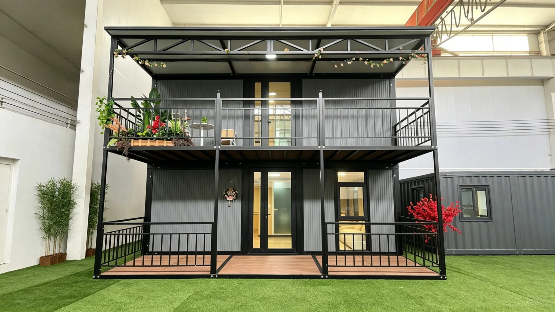 20 - foot two - story expandable container house